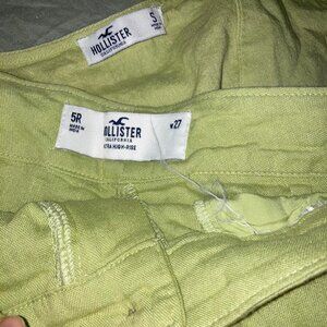 Hollister Green Linen-Blend Matching Set | Tie-Front Top & Ultra High-Rise Pants